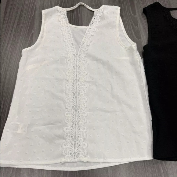 SHEIN White & Black Sleeveless Blouse Tank Tops Size Small (set of 2) - Picture 9 of 15